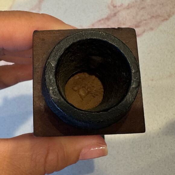 Random Industries Candleholder Danish teak and cast iron MCM vintage - Picture 9 of 12